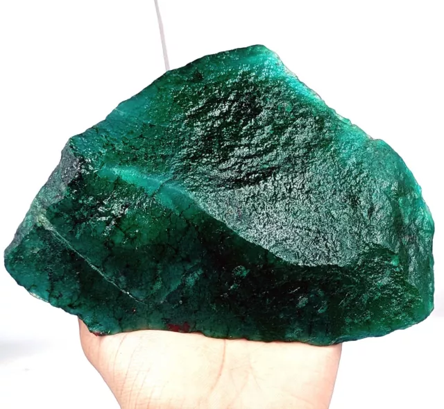 Green Emerald Uncut Raw Rough Chunk 4500 Ct Brazil Opaque Egl Certified Gemstone
