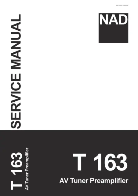 Service Manuel D'Instructions pour NAD T163