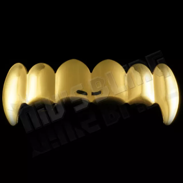 18K Gold Plated Vampire Fang Hip Hop Top GRILLZ Teeth Grill *BEST QUALITY!