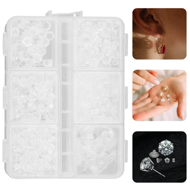 Fermoirs De Boucles D'oreilles Transparents - Lot De 200 - Verrouillables, En Caoutchouc - Pour Clous Et Tiges