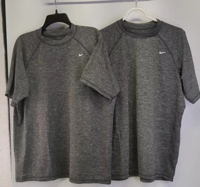 Lot Of 2 Men's Nike Dri Fit Shirts Size L Color Dark Gray