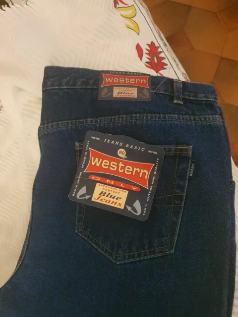 Jeans Basic Western (Taglia Forte 60) Vita 46 Cavallo 38 Nuovi Con Etichette