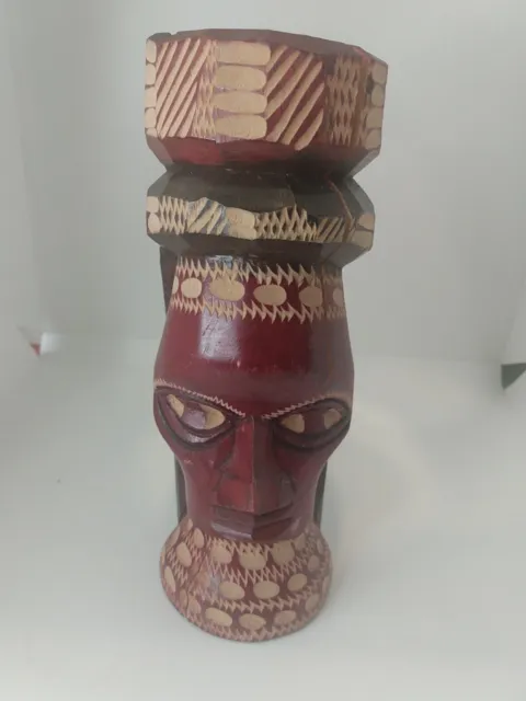 Hand Carved Wooden Jamaican Tiki  8" Figure Vintage