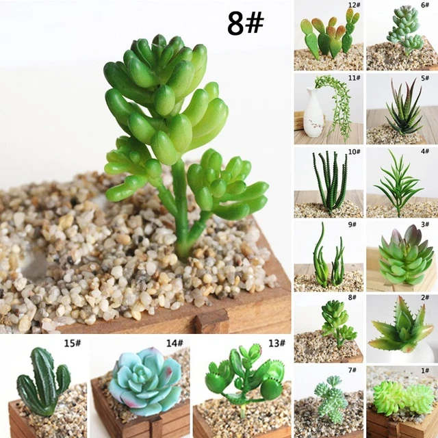 Plante Grasse Exterieur Plantes Succulentes Artificielles Lot De 4 - Pots Ciment 8x15cm - Déco Plante Artificielle