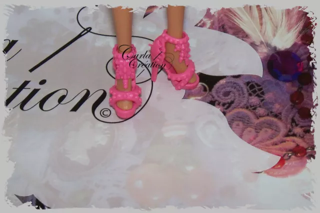 Fashion  Chaussure Barbie Poupée Mannequin Dress Princesse Mode Escarpin  rose