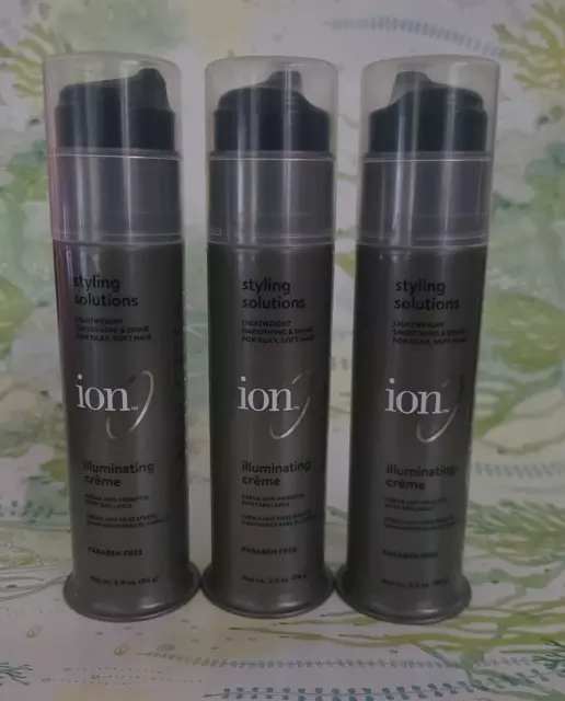 (3)  ion Styling Solutions ILLUMINATING CREME Smoothing & Shine For Silky Hair 2