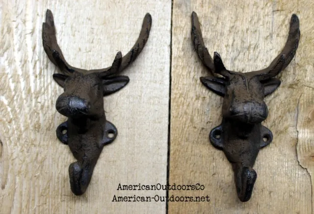 Cast Iron Deer/Moose/Elk Antler Wall Coat Hooks Each Pair Free Shipping New