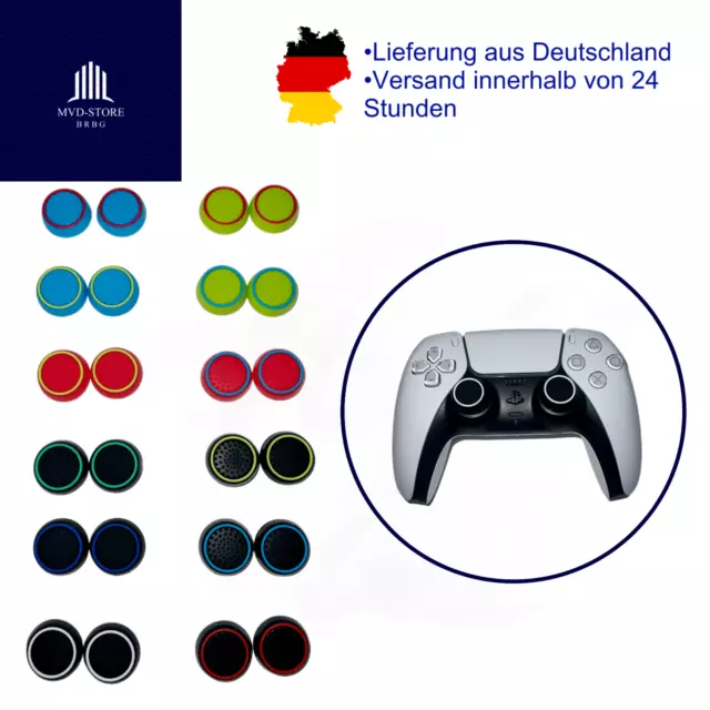 4x Controller Thumbstick Gummi Kappen Grip Aufsatz Set Silikon Xbox PS3 PS4 PS5