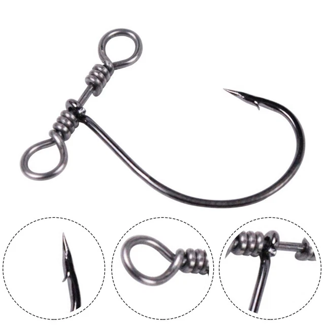 Fischhaken Stahlteil Ersatzteil Spin Shots Tackle 21x23m schwarz + silber