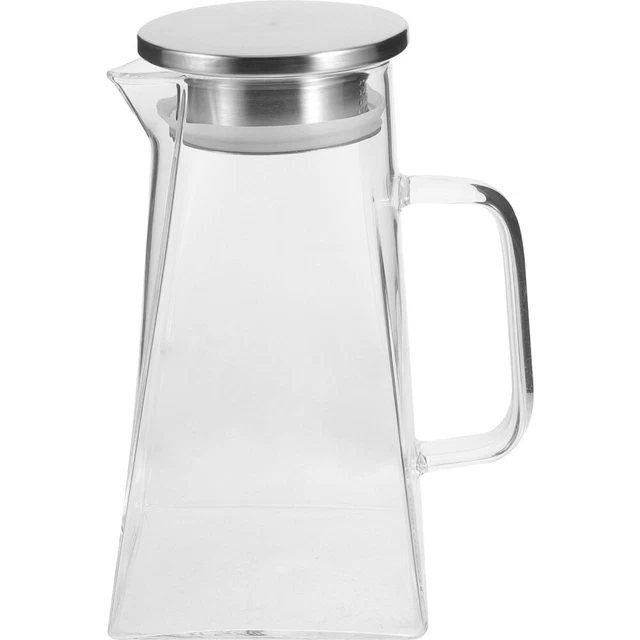 Brocche Vetro Con Beccuccio 3 Caraffe In Vetro Con Coperchio | 1 Litro | Per Frigo, Succhi, Latte E Tè | Impermeabile E Senza BPA Caraffa Vetro