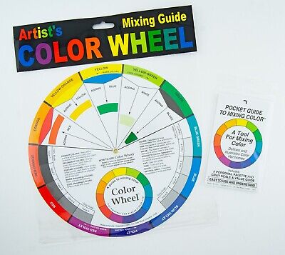 Guía de mezcla grande de 9 1/4" y guía de bolsillo para mezclar colores Color Wheel Co. lote de 2 piezas