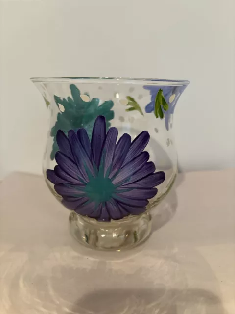 Crate & Barrel Blossom Hand Painted Hurricane Italy