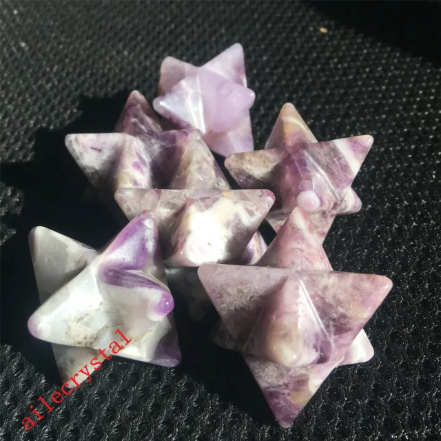 1pc Natural Dreamy Amethyst Quartz Merkaba Stars crystal Reiki Healing