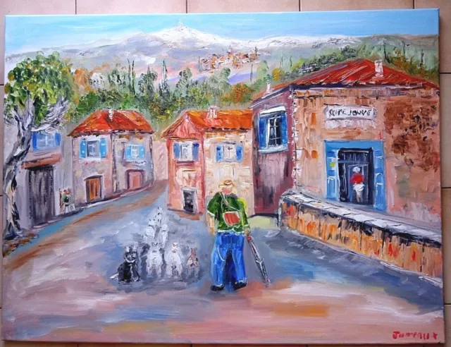 Le Mont Ventoux Village Aurel   Paris Art Tableau Peinture  Jumeaux Jean Pierre