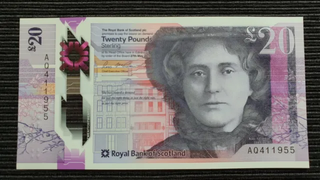 SCOTLAND £20 Pounds 2019 Royal Bank of Scotland UNC Polymer Banknote