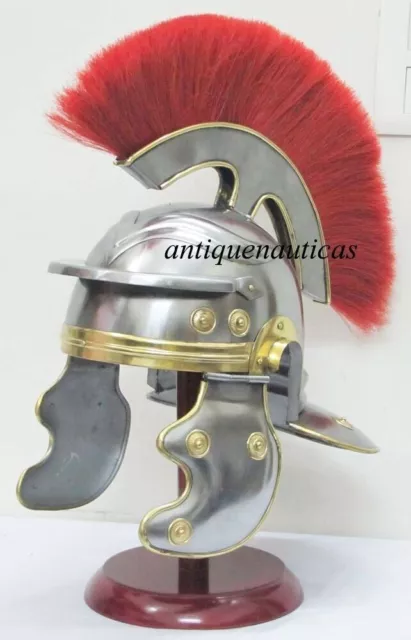 Collectible Roman Ancient Centurion Armor Helmet Red Plume Medieval Helmet