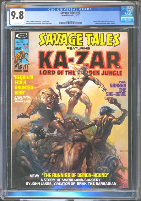 Savage Tales #10 - Cgc 9.8 - Wp Nm/Mt - Ka-Zar - Shanna She Devil  Vallejo Cover