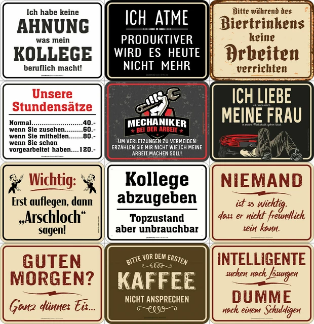Blechschild Omas Hausregeln 18x12cm - Lustiges Türschild Mit Spruch Für Wohnung & Haus