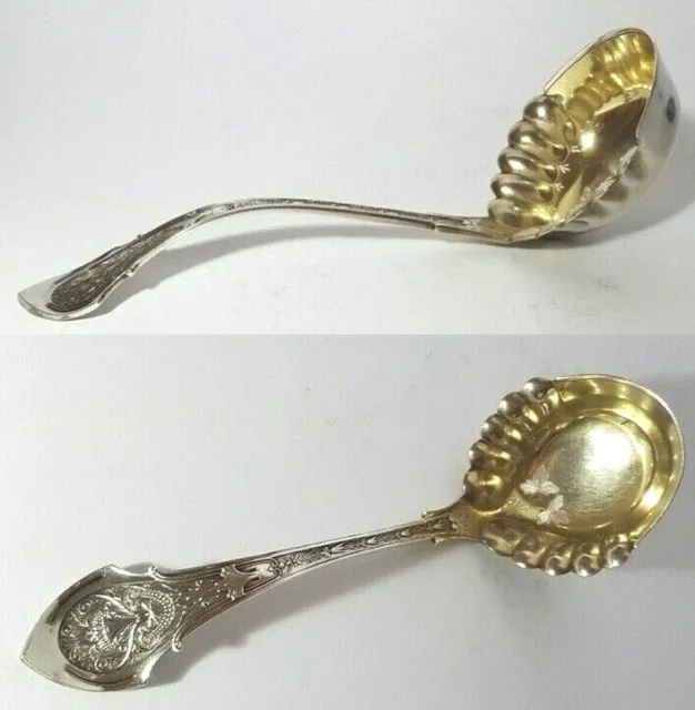 1875 ANGELO BY WOOD & HUGHES -  SOLID STERLING SILVER 7" LADLE 74 grams