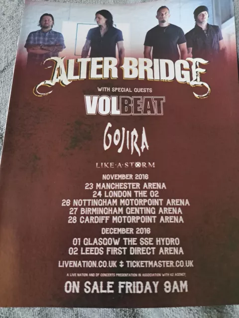 Alter Bridge / Volbeat / Gojira ganzseitiges Magazin Poster Anzeige / Foto