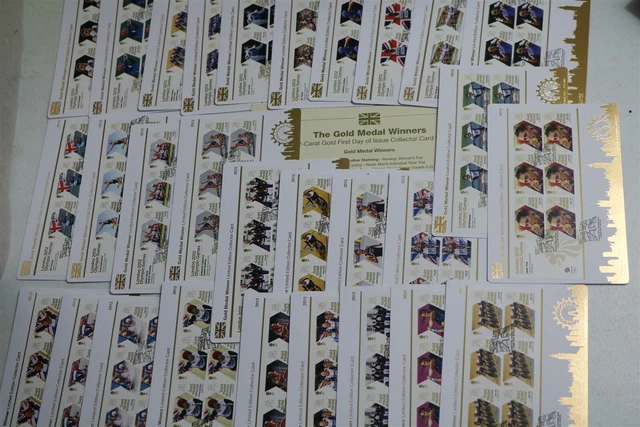 Uk Gb 29 The Gold Medal Winneers Cards Made With 22Ct. Gold Very Rare B47 Jan