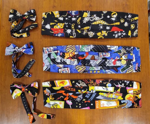 VTG Nicole Miller Cummerbund And Bow Tie Set *YOUR CHOICE* 100% Silk Ltd Edition