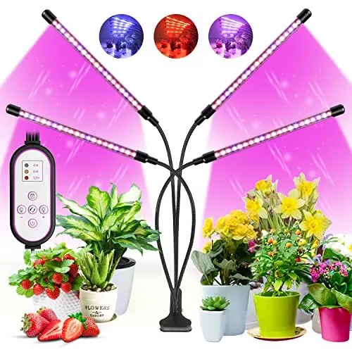 WOLEZEK Lampe LED pour plantes - 80 LED - Rouge et bleu - Spectre complet - P...