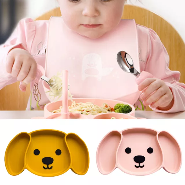 Baby Plate Silicone Suction Reusable Toddler Eating Training Silicone Plate