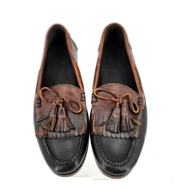 Cole Haan Country Loafers Mens 10.5M Brown Good Shearling Lined Lug Sole F6423 MENS COLE HAAN Country 2-Tone Leather Kilt Tassel Loafers  main image 4