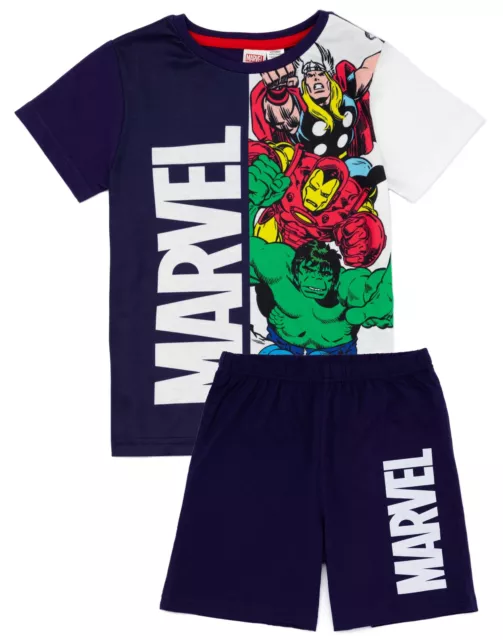 Marvel Boys Pyjama Set | Kids Multicoloured Short Sleeve T-Shirt & Shorts PJs