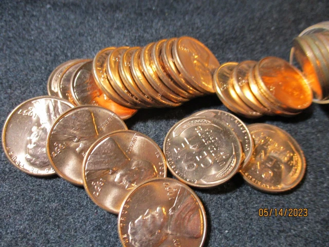 1957-D Lincoln Wheat Cents Gem Bu Roll   X22