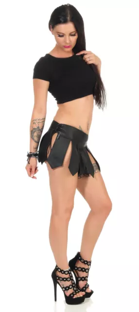 XS-XXXL Amazzonia kilt vera pelle allacciato nero stile gladiatore festival club 2