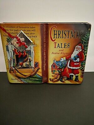 Vtg. Silver Crane Tin Box Christmas Tales and Festive Rhymes