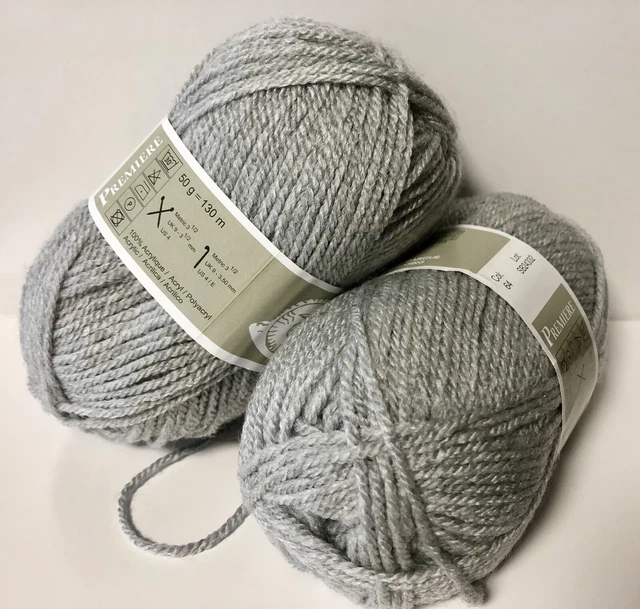 Pelote De Laine Très Grosse 500g Grise - Fabriqué En France, Aiguille 35