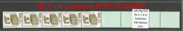 RM Unfallverhütung 100 Pfg  Nr. ROT RE 5+4 LF helltürkis postfrisch