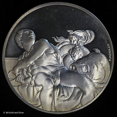 1970 .925 Silver Franklin Mint Medal | Michelangelo The Prophet Jonah