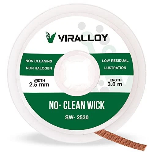 No Clean Flux Solder Wick Braid Length 10ft Width 2.5mm Solder Copper Static
