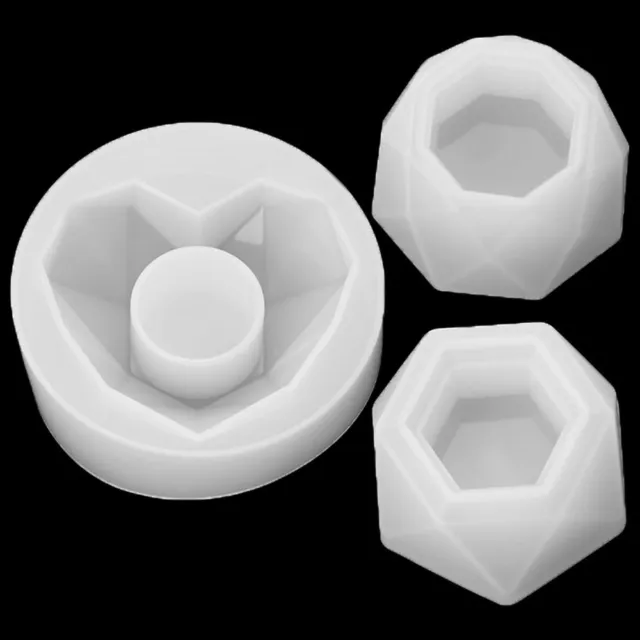 Molde de resina epoxi maceta suculenta molde de silicio bandeja de resina de cristal molde