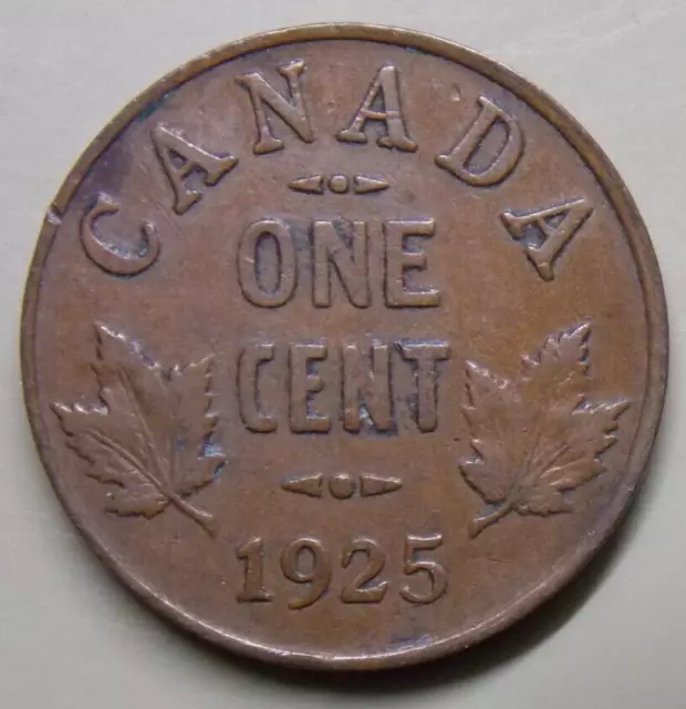 1925 Key Date  Canada Canadian Small 1 Cent Coin