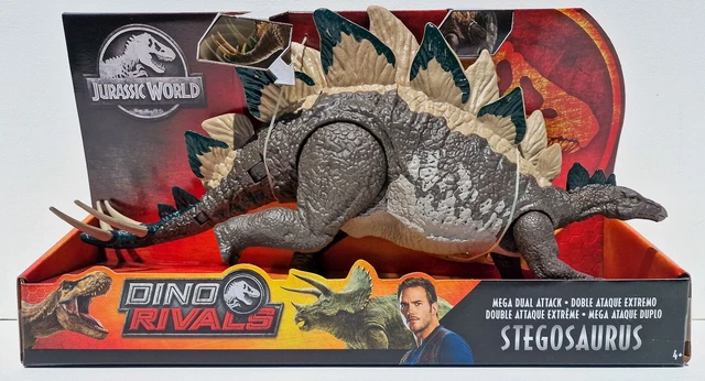 JURASSIC WORLD DINOSAUR Stegosaurus, Mega Dual Attack, Dino-Rivals ...