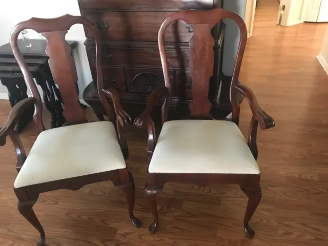 Pennsylvania House Queen Anne Style Pair Cherry Dining  Arm Chairs PICKUP ONLY