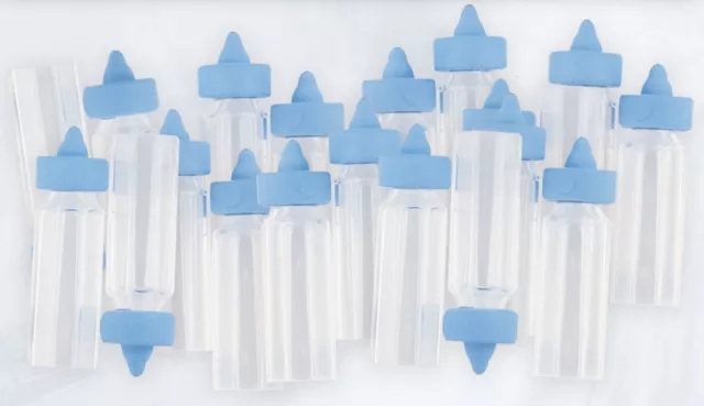 Mini Baby Bottle Baby Shower Favours & Decorations - Blue Lid - Size 3cm