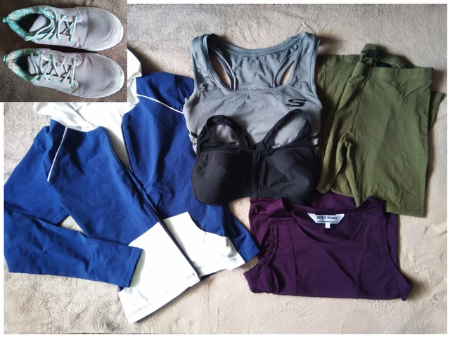 Size 8 Womens Workout Clothes BUNDLE + Size 5 Trainers Gym Sports Bra x2 NEW **