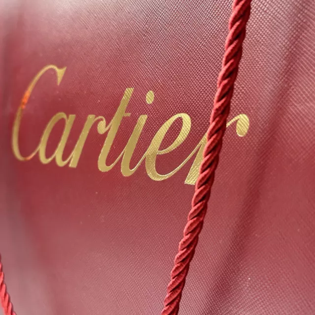 Cartier Sac en Papier Sac Rouge Or Grand Inscription Toile Logo Luxe Neuf 3