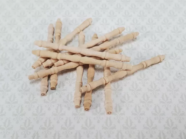 Small Miniature Spindles Thin Turned Wood for Building 12 Pieces 1 1/2" Long