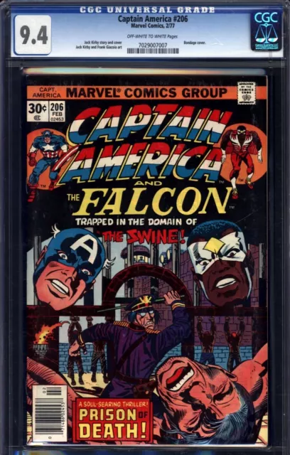 Captain America #206 Marvel Comics Cgc 9.4 Graded! Bondage Cover!