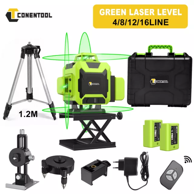 Laser Level 4D 16 Lines 360°Rotary Tripod-level Cross Self Leveling Measure Tool