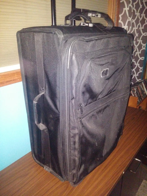 Used Tumi Black Ballistic 26" Wheeled Suitor Suitcase With Extra Bag Strap 2