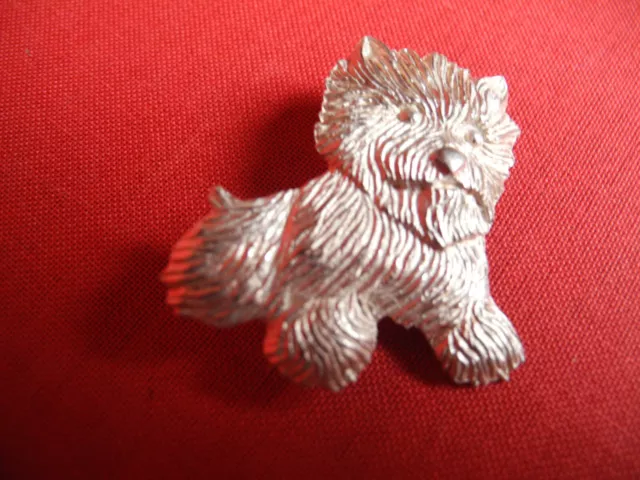West - Highland Terrier Schmuckbrosche Brosche aus massivem Sterling Silber 925