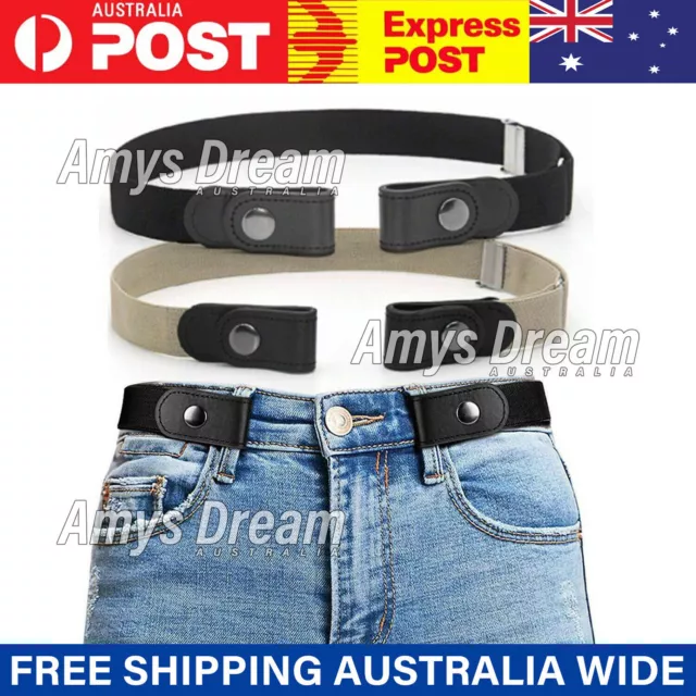 Buckle-free Elastic Invisible Comfortable Womens No Bulge Hassle Belt Jeans MEL